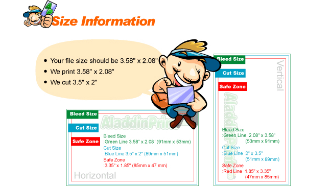 A card order size Information