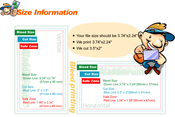 A card order size Information