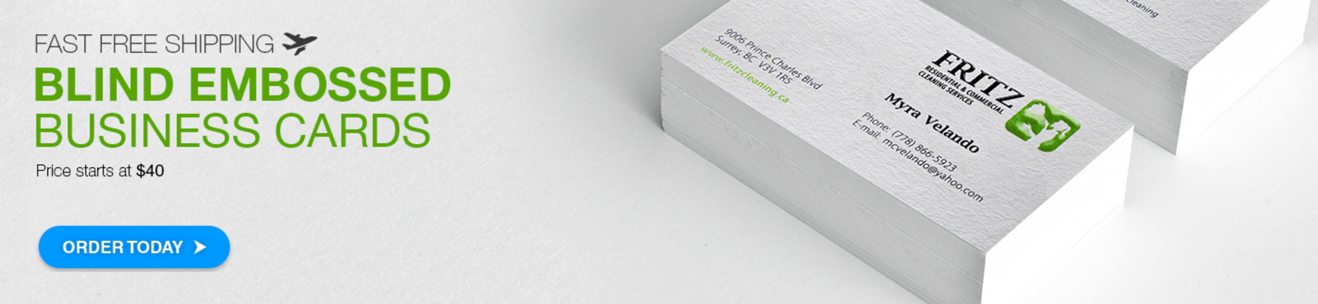Blind Embossed Business Card by Aladdin Print