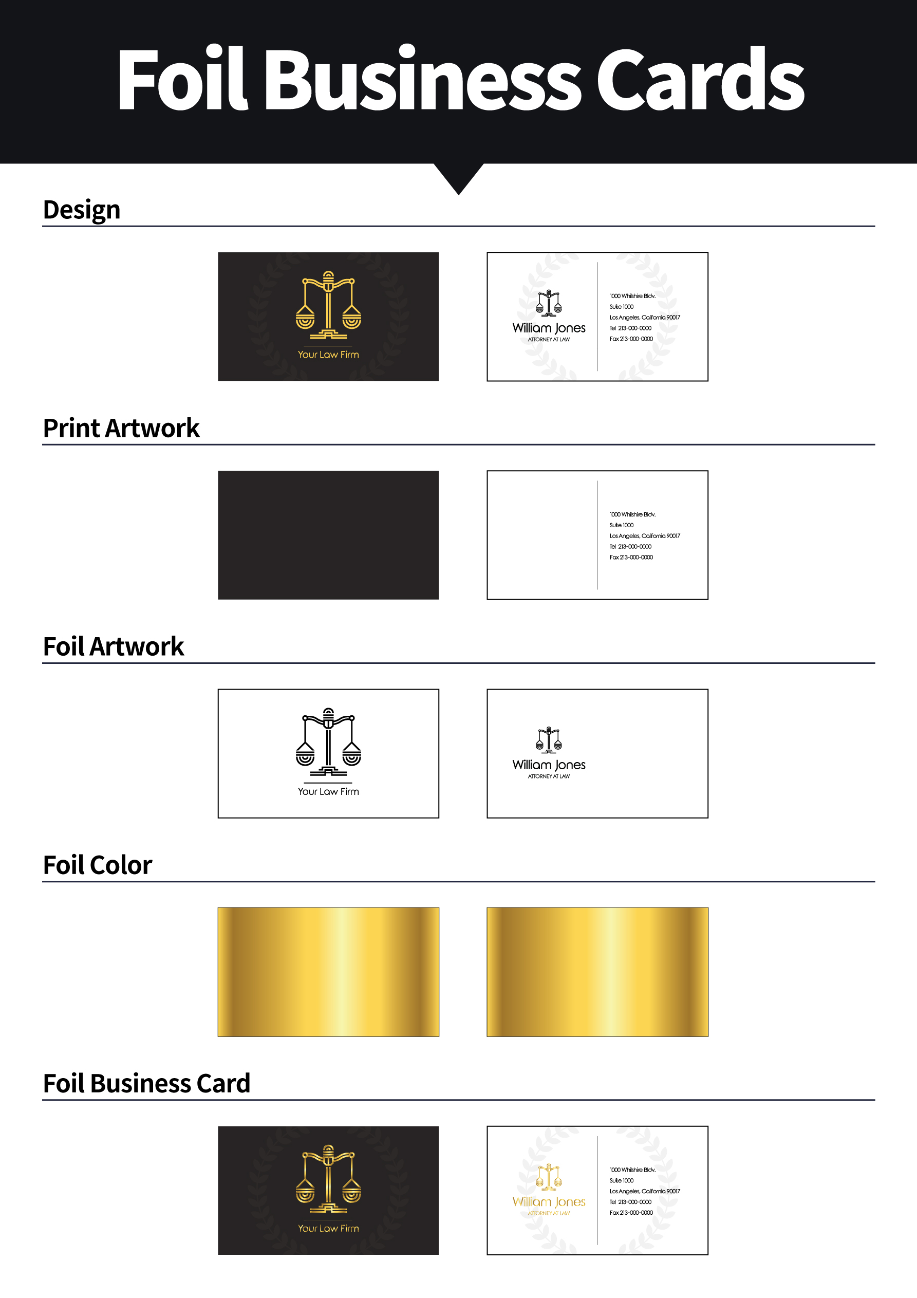 foil print business cards